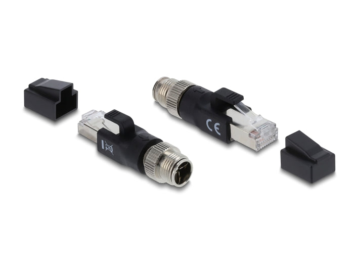 מתאם Ethernet תעשייתי מבית DELOCK גרמניה מתאים לחיבור רכיבים שונים עם מחברי M12.