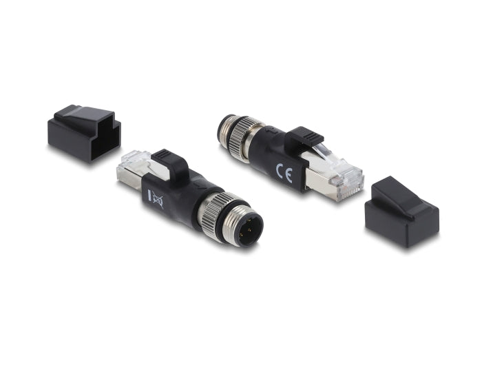 מתאם Ethernet תעשייתי מבית DELOCK גרמניה מתאים לחיבור רכיבים שונים עם מחברי M12