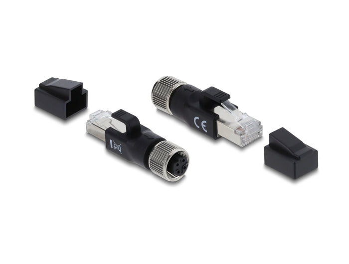 מתאם Ethernet תעשייתי מבית DELOCK גרמניה מתאים לחיבור רכיבים שונים עם מחברי M12