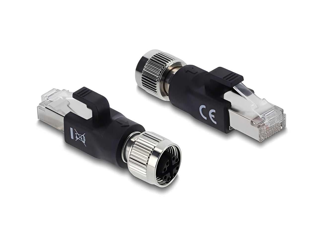 מתאם Ethernet תעשייתי מבית DELOCK גרמניה מתאים לחיבור רכיבים שונים עם מחברי M12