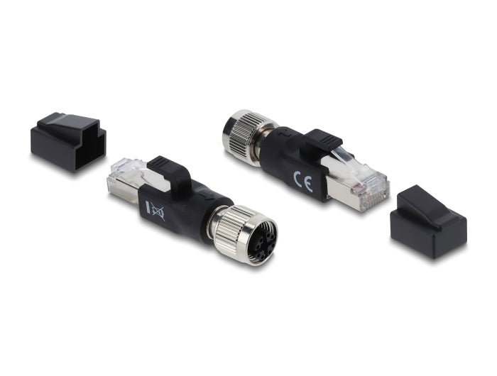 מתאם Ethernet תעשייתי מבית DELOCK גרמניה מתאים לחיבור רכיבים שונים עם מחברי M12