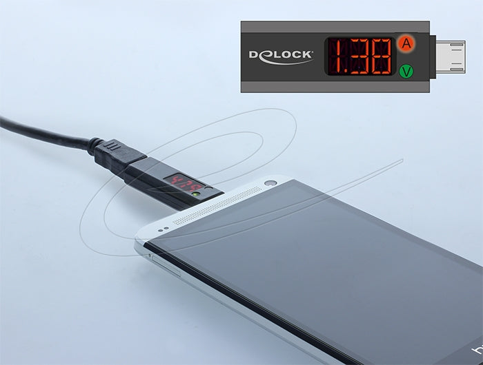 טסטר מיקרו USB עם צג LED מבית Delock גרמניה הוא כלי ניטור קומפקטי ושימושי, המאפשר לך לראות בזמן אמת כמה חשמל המכשיר שלך באמת צורך