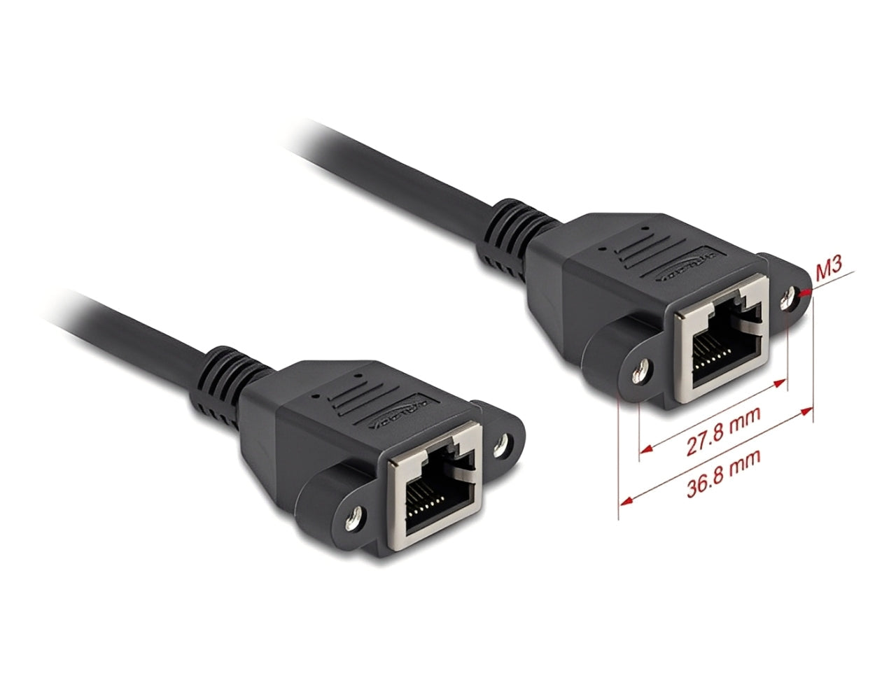 כבל רשת לפאנל RJ45 Cat.6A מבית DELOCK גרמניה משמש ככבל הארכה מהיר במיוחד המאפשר לחבר התקנים ליציאת RJ45