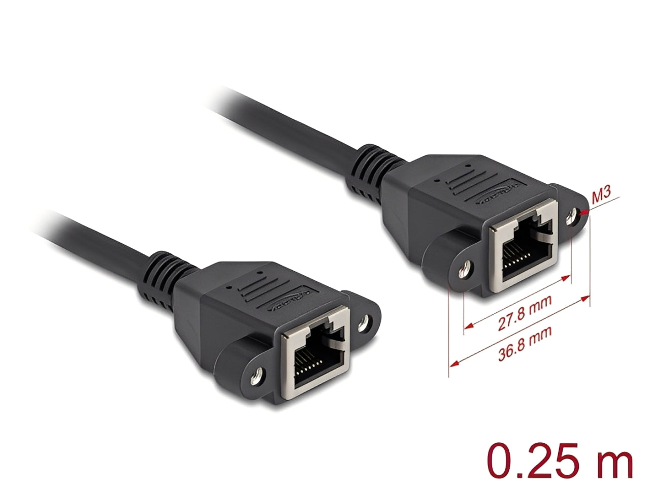 כבל רשת לפאנל RJ45 Cat.6A מבית DELOCK גרמניה משמש ככבל הארכה מהיר במיוחד המאפשר לחבר התקנים ליציאת RJ45