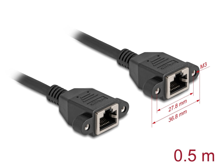 כבל רשת לפאנל RJ45 Cat.6A מבית DELOCK גרמניה משמש ככבל הארכה מהיר במיוחד המאפשר לחבר התקנים ליציאת RJ45