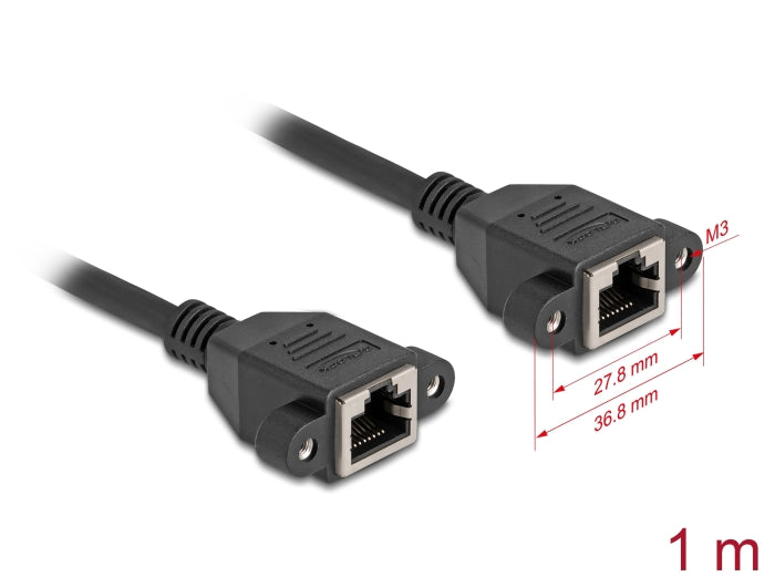 כבל רשת לפאנל RJ45 Cat.6A מבית DELOCK גרמניה משמש ככבל הארכה מהיר במיוחד המאפשר לחבר התקנים ליציאת RJ45