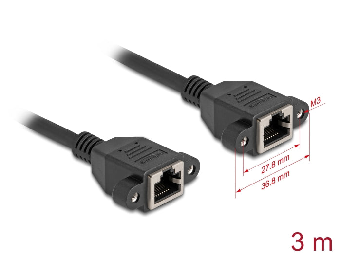 כבל רשת לפאנל RJ45 Cat.6A מבית DELOCK גרמניה משמש ככבל הארכה מהיר במיוחד המאפשר לחבר התקנים ליציאת RJ45
