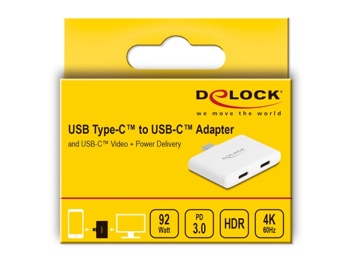 מתאם תצוגה USB-C של Delock המיועד לחיבור צגים ומסוגל לספק חשמל להתקן המארח