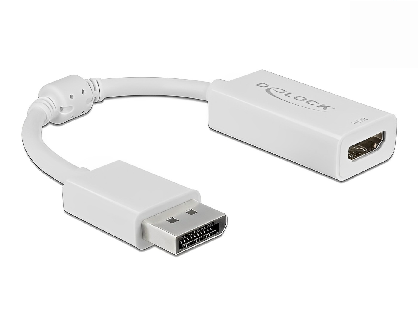 מתאם DisplayPort 1.4 לחיבור מסך HDMI 4K תומך HDR צבע לבן - delock.israel