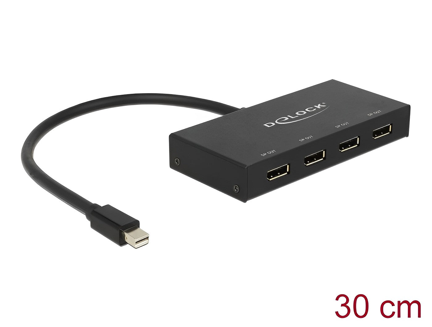 ספליטר Mini DisplayPort 1.2 4K ל- 4 מסכים DisplayPort בו זמנית - delock.israel