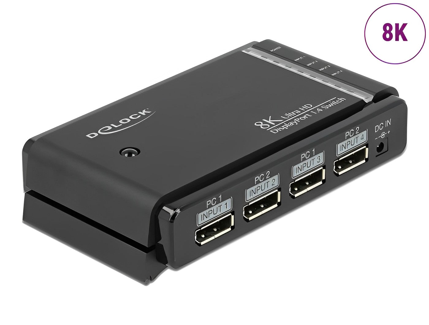מיתוג DisplayPort 1.4 8K 2/2 - delock.israel