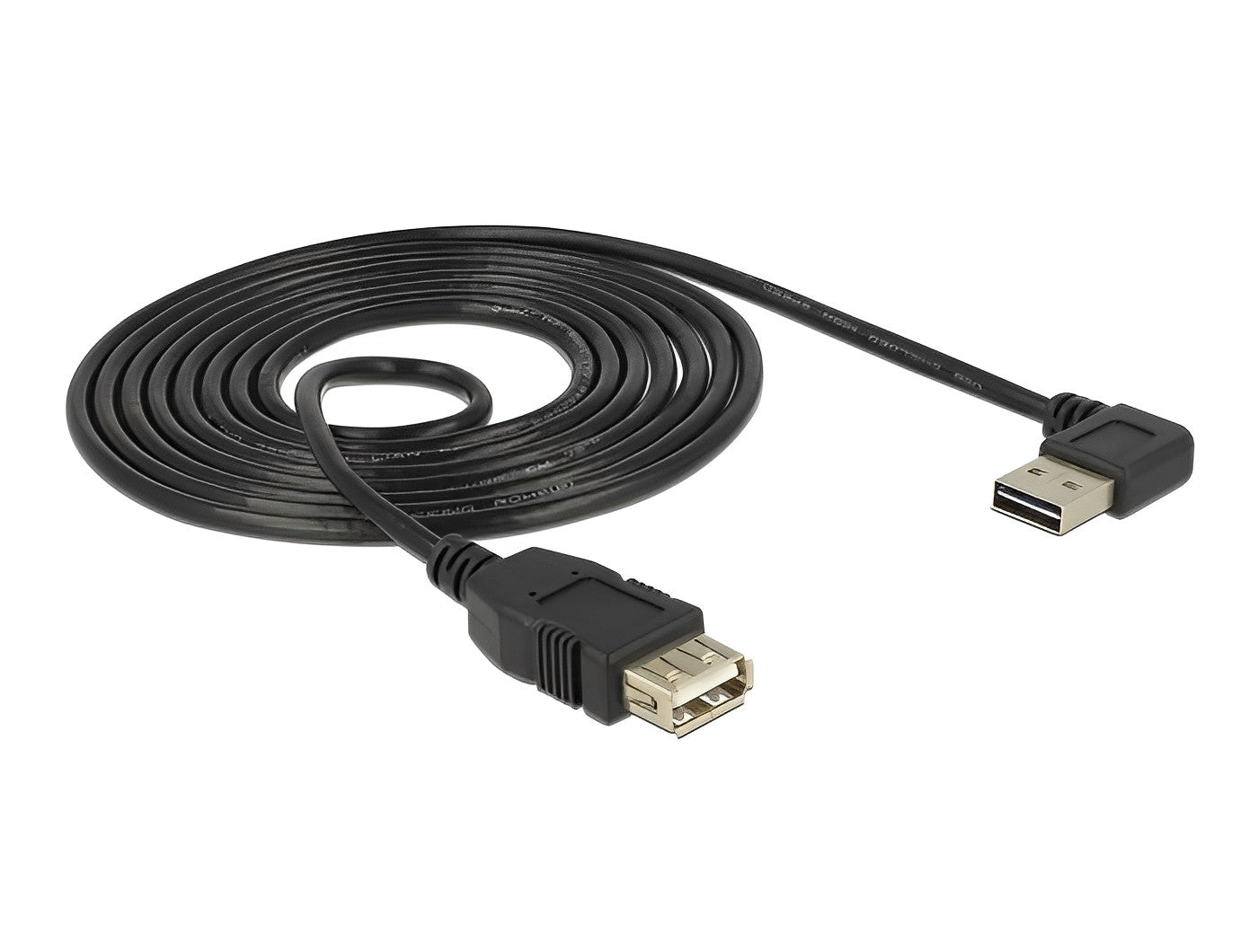 כבל מאריך EASY-USB 2.0 Type-A ז/נ עם מחבר דו כיווני בזווית צד 90° - delock.israel