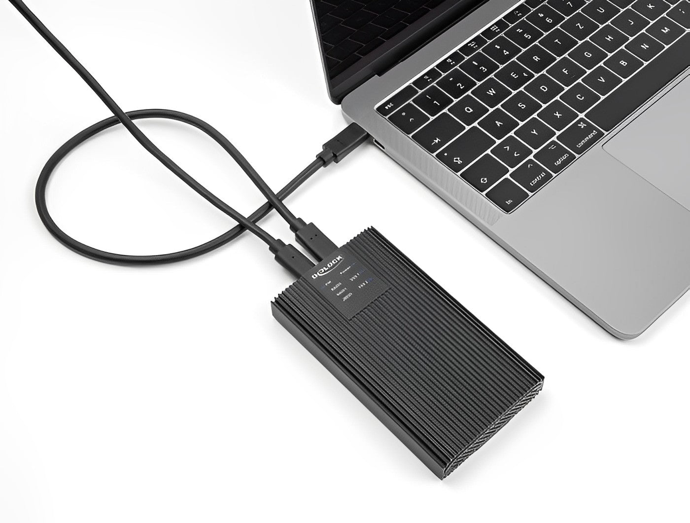 מארז חיצוני USB-C 20Gbps עבור 2 כוננים M.2 NVMe SSD תומך RAID - delock.israel