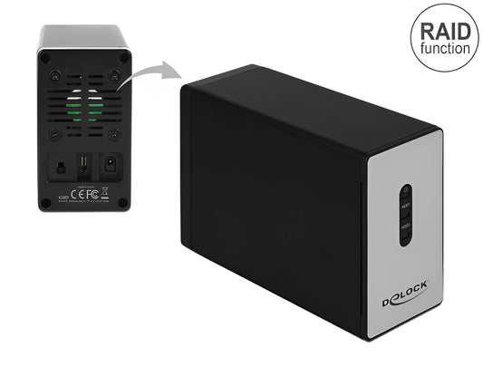 מארז חיצוני USB 3.1 Gen 2 עבור 2 כוננים דיסקים 2.5″SATA HDD/SSD תומך RAID - delock.israel