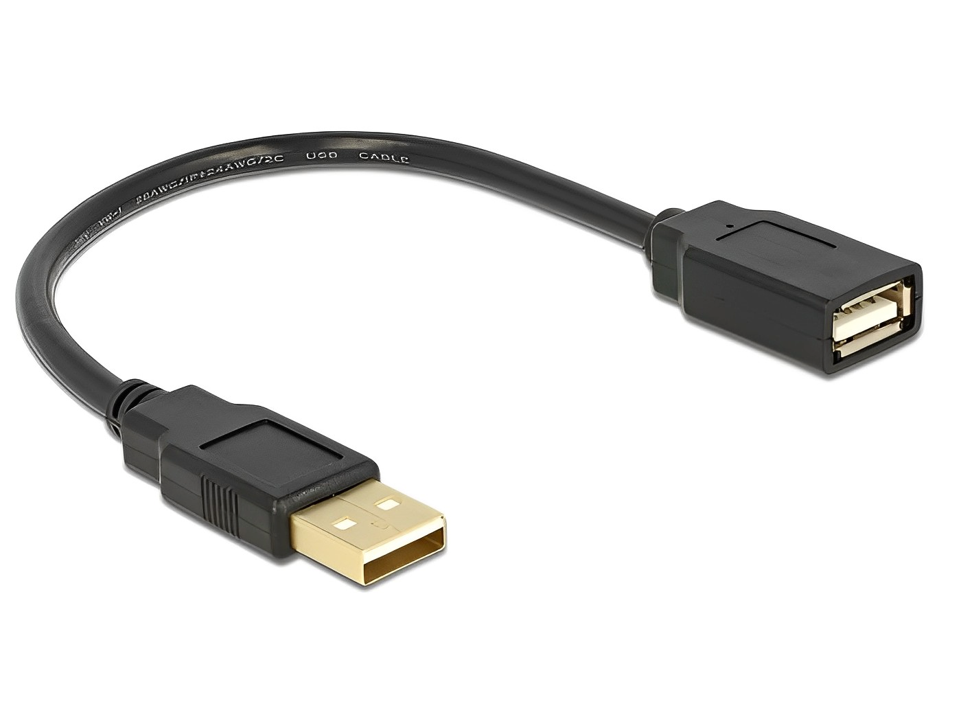 כבל מאריך USB-A 2.0 ז/נ אורך 15 ס"מ - delock.israel