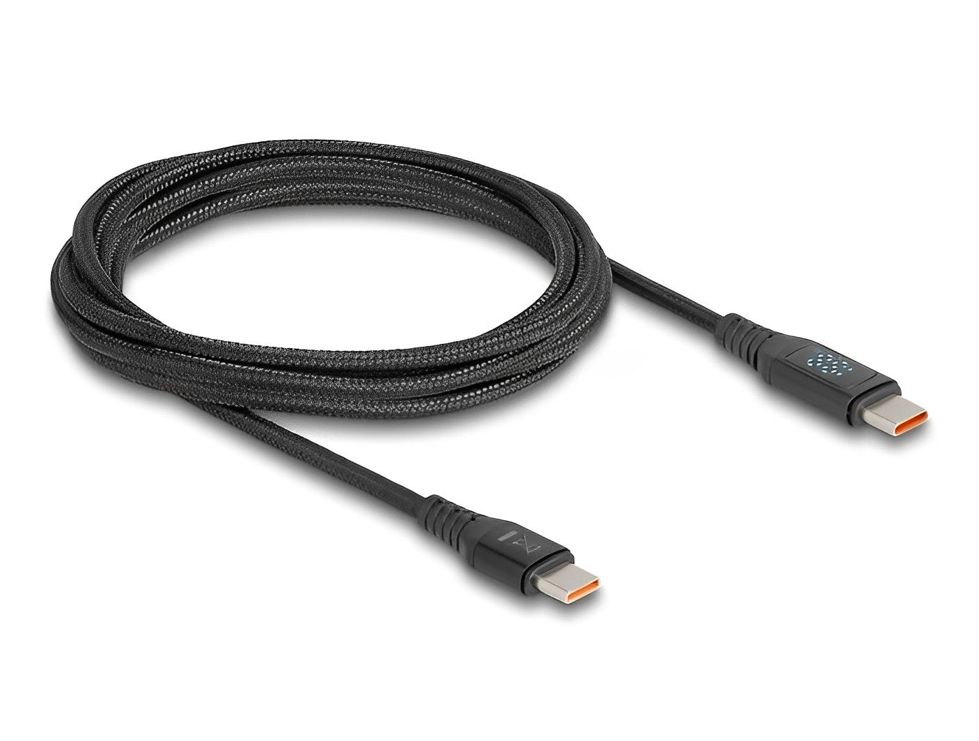 כבל טעינה מהירה עם צג USB-C 2.0 ז/ז תומך PD 3.1 140 W אורך 1.2 מטר - delock.israel