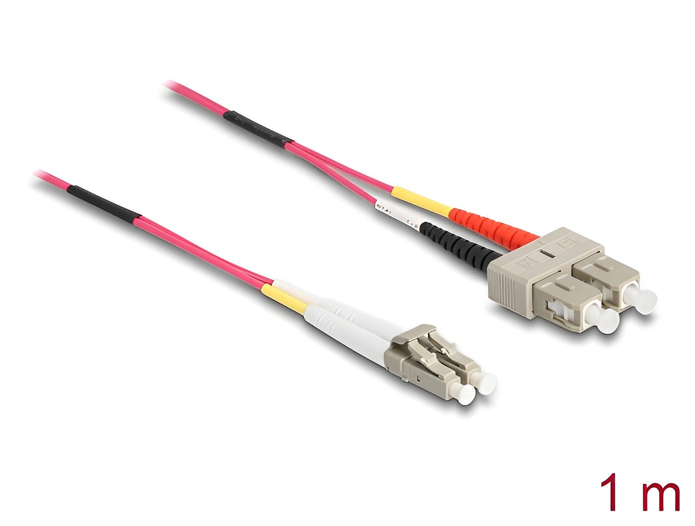 מגשר אופטי מולטי מוד SC Duplex - LC Duplex OM4 ז/ז - delock.israel