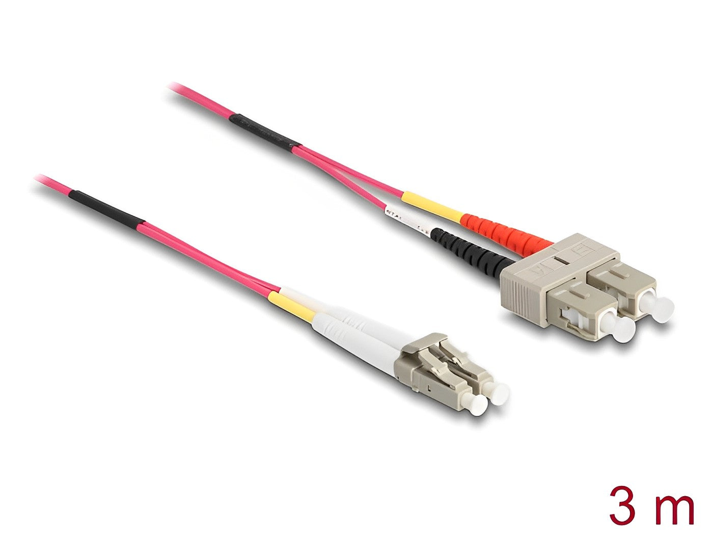 מגשר אופטי מולטי מוד SC Duplex - LC Duplex OM4 ז/ז - delock.israel