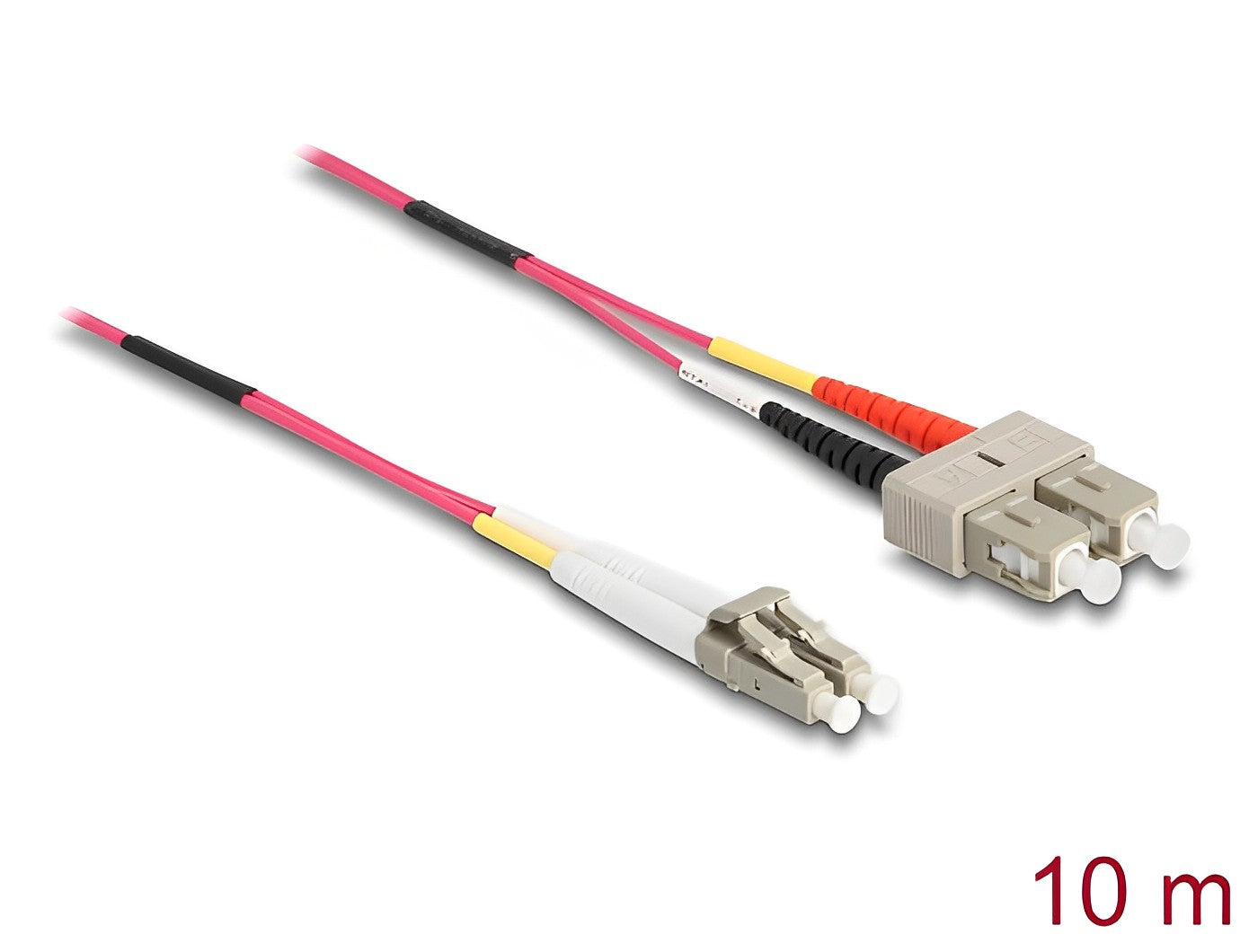 מגשר אופטי מולטי מוד SC Duplex - LC Duplex OM4 ז/ז - delock.israel