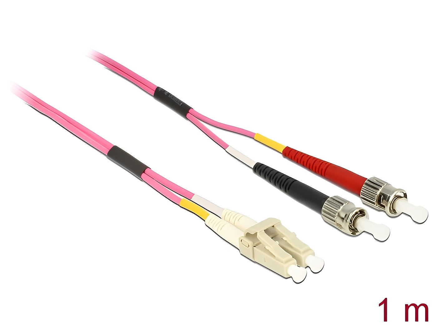 מגשר אופטי מולטי מוד ST Duplex - LC Duplex OM4 ז/ז - delock.israel