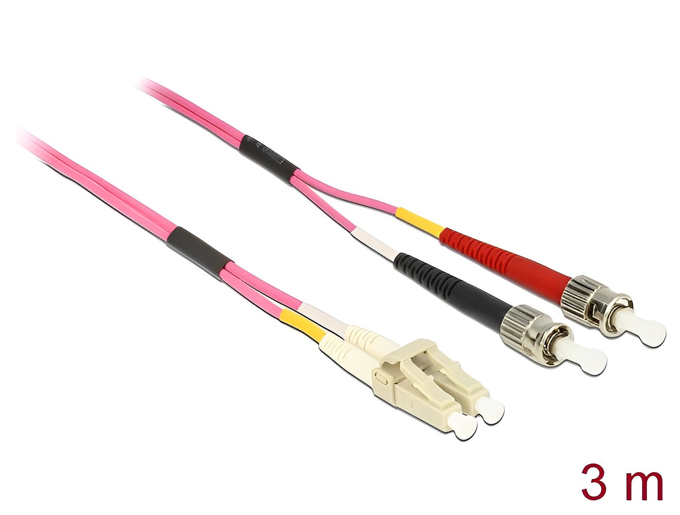 מגשר אופטי מולטי מוד ST Duplex - LC Duplex OM4 ז/ז - delock.israel