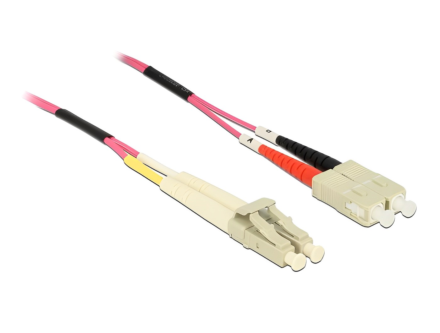 מגשר אופטי מולטי מוד SC Duplex - LC Duplex OM4 ז/ז - delock.israel