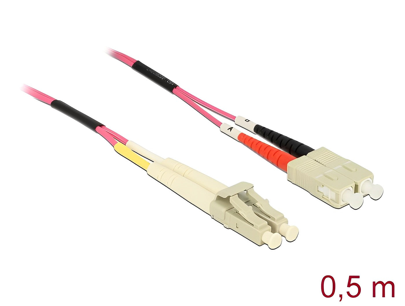 מגשר אופטי מולטי מוד SC Duplex - LC Duplex OM4 ז/ז - delock.israel