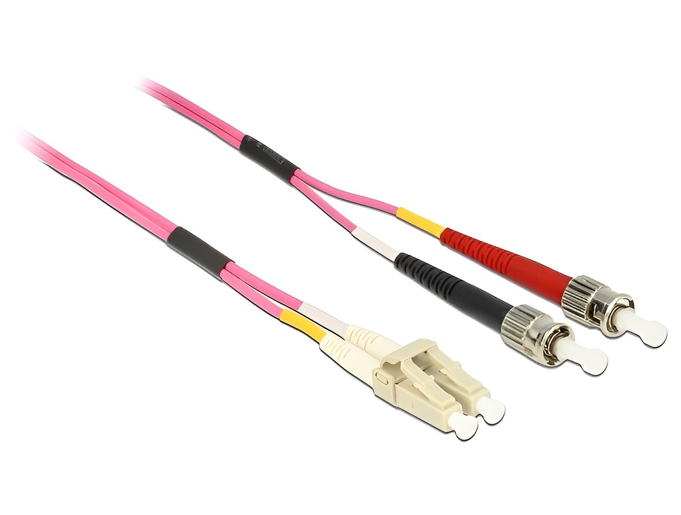 מגשר אופטי מולטי מוד ST Duplex - LC Duplex OM4 ז/ז - delock.israel