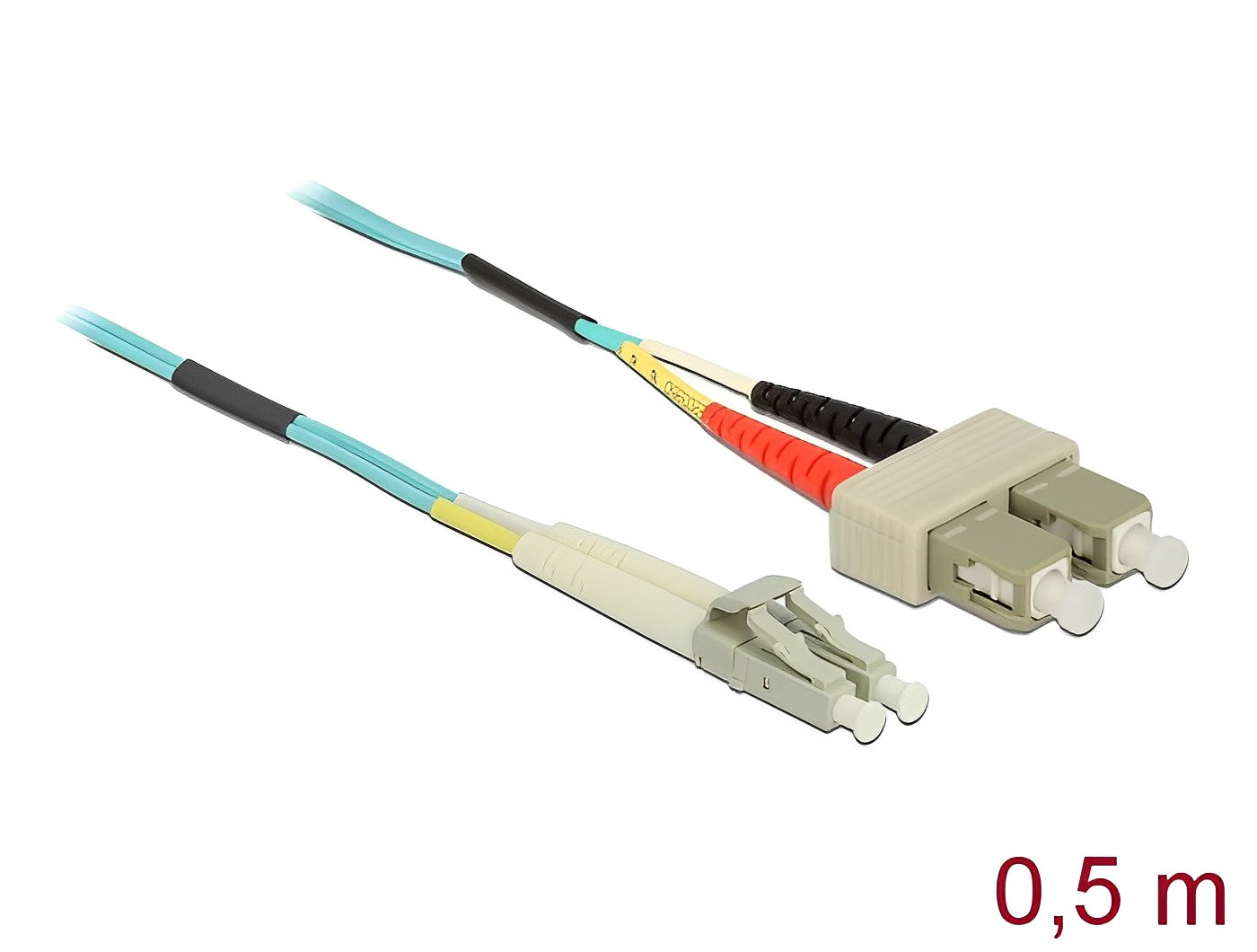 מגשר אופטי מולטי מוד SC Duplex - LC Duplex OM3 ז/ז - delock.israel