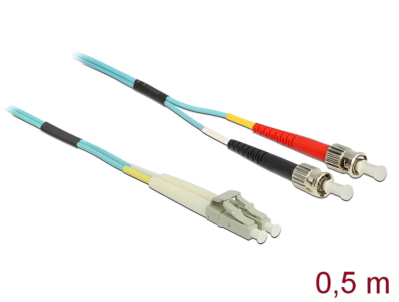מגשר אופטי מולטי מוד ST Duplex - LC Duplex OM3 ז/ז - delock.israel