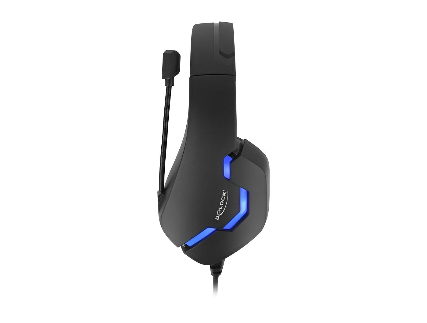 אוזניות גיימינג Over-Ear Pl 3.5 עם תאורת לד ומיקרופון - delock.israel