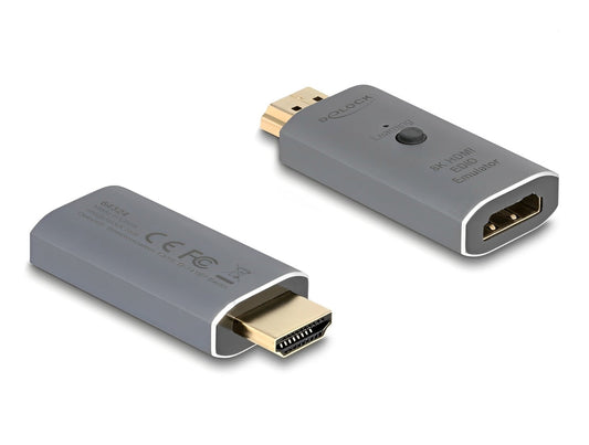 אמולטור EDID HDMI 4K מבית DELOCK גרמניה מדמה חיבור מסך או רסיבר שמע על ידי שליחה של מידע EDID למקור האות