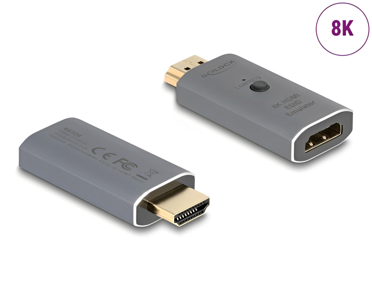 אמולטור EDID HDMI 4K מבית DELOCK גרמניה מדמה חיבור מסך או רסיבר שמע על ידי שליחה של מידע EDID למקור האות