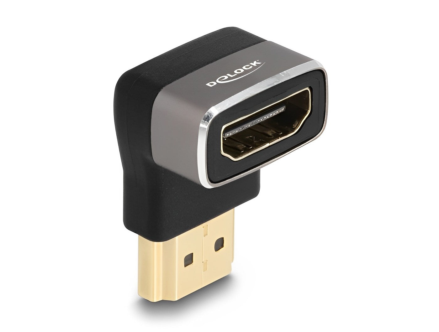מתאם מתכתי HDMI 8K 60 Hz ז/נ בזווית 90° למעלה - delock.israel