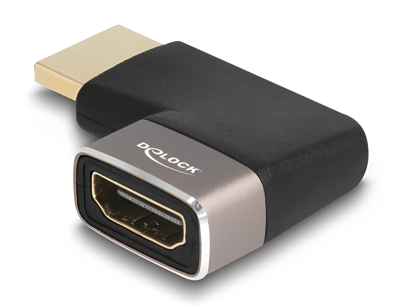 מתאם מתכתי HDMI 8K 60 Hz ז/נ בזווית 90° ימינה - delock.israel
