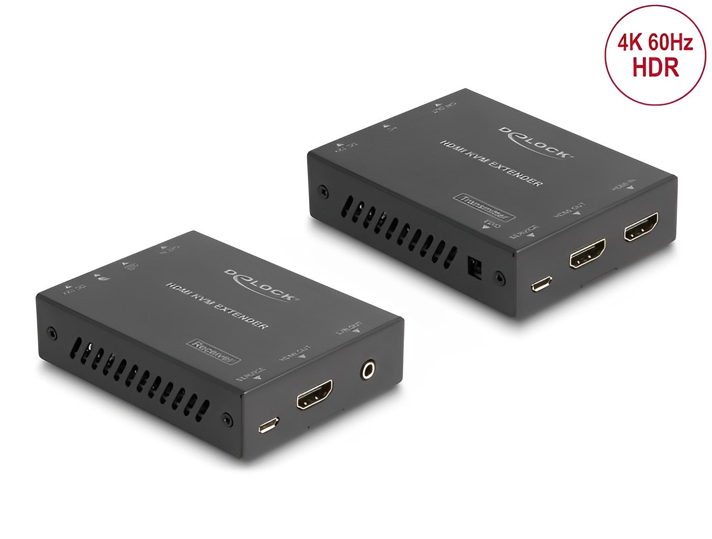 מרחיק USB + HDMI מבית Delock גרמניהי מאפשר העברת אותות וידאו/אודיו ברזולוציה גבוהה ואותות בקרת IR דרך כבל רשת אחד.
ניתן לחבר מקלדת ועכבר USB למקלט על מנת לשלוח את האותות למחשב מחובר למשדר - delock.israel