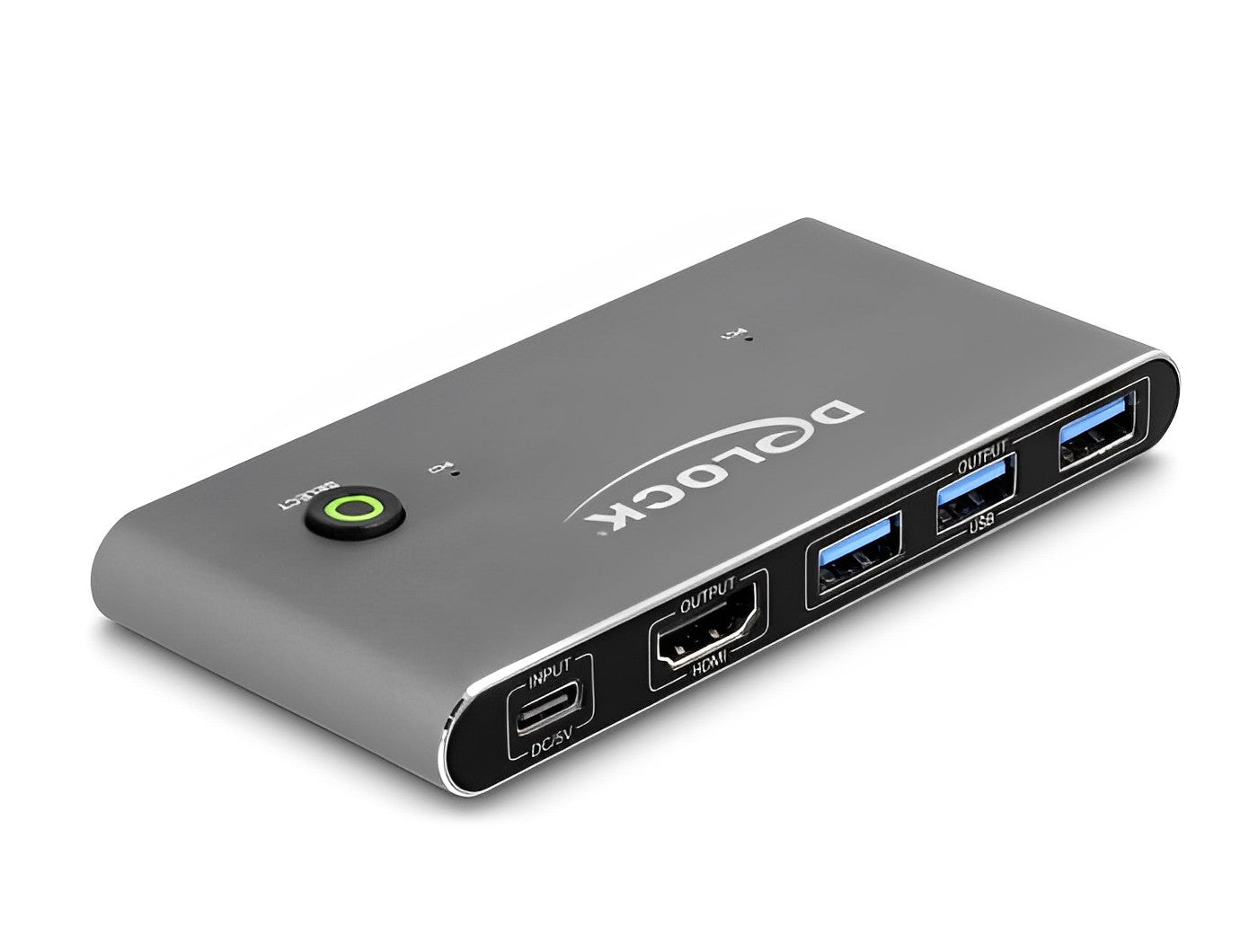 קופסת מיתוג מ-2 מחשבים לעמדת עבודה אחת HDMI KVM Switch 8K 60 Hz USB 5 Gbps - delock.israel