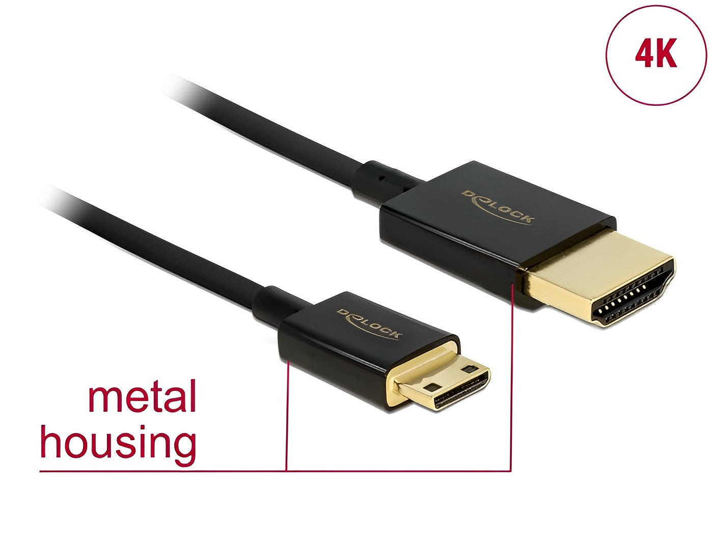 כבל מיני HDMI 3D 4K אקטיבי ל- HDMI ז/ז תומך 60 הרץ - delock.israel