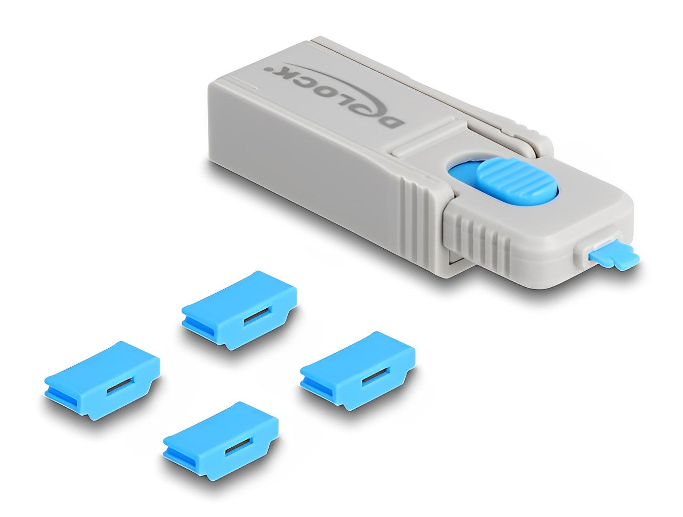 חוסם ונועל שקע HDMI סט 4 יח + כלי נעילה - delock.israel