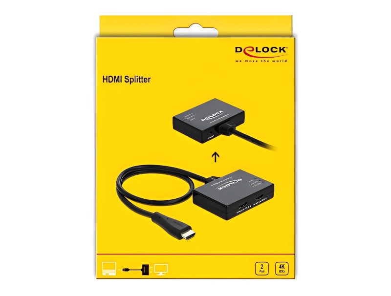 ספליטר HDMI 4K HDR לחיבור 2 מסכים בו זמנית - delock.israel