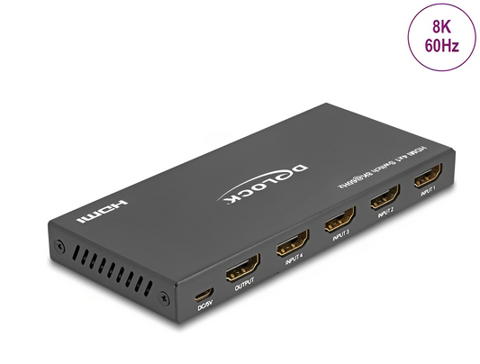 מיתוג HDMI 8K HDR 4/1 + שלט אינפרא אדום - delock.israel