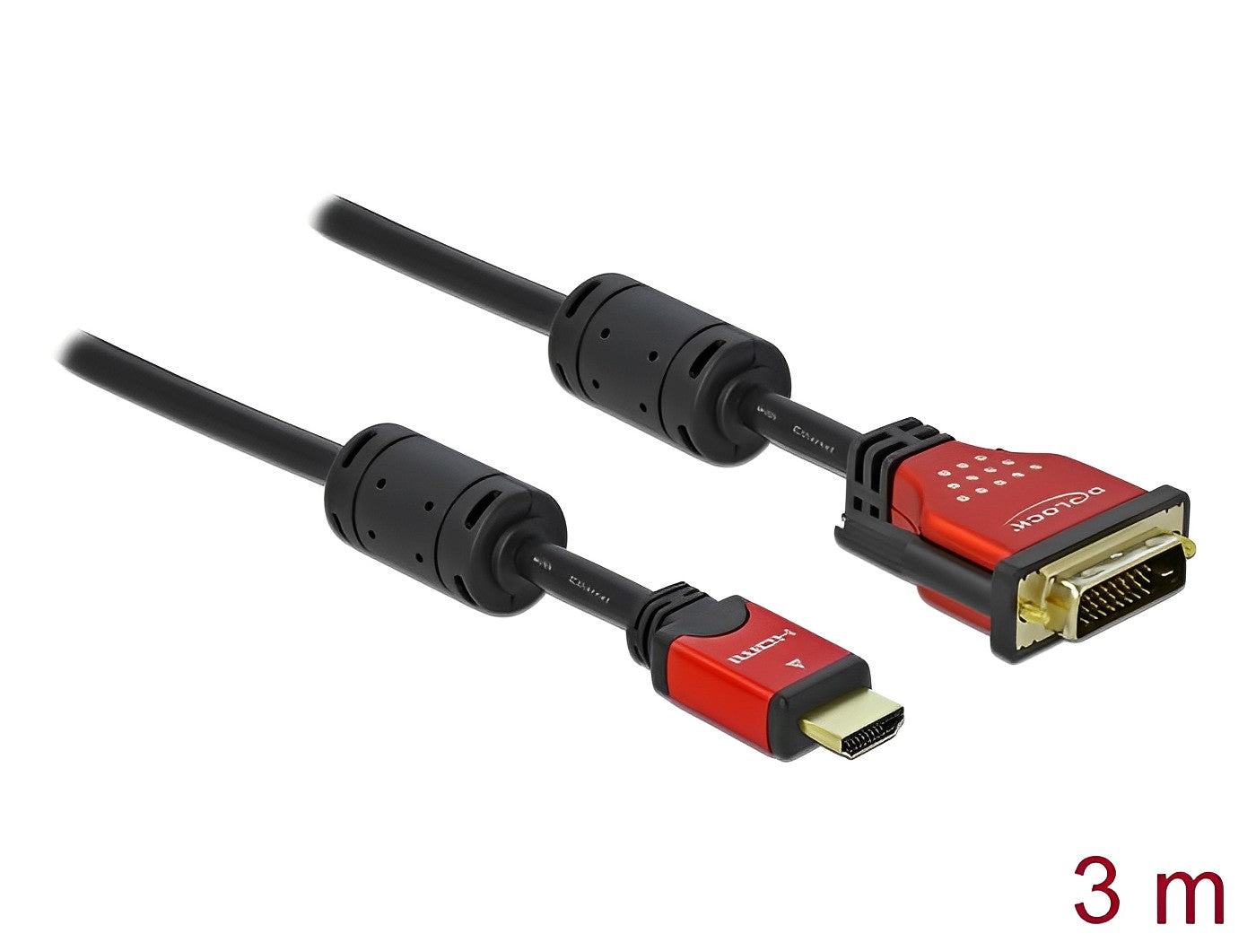 כבל תצוגה תקע HDMI לתקע DVI 24+1 תומך 60 הרץ - delock.israel