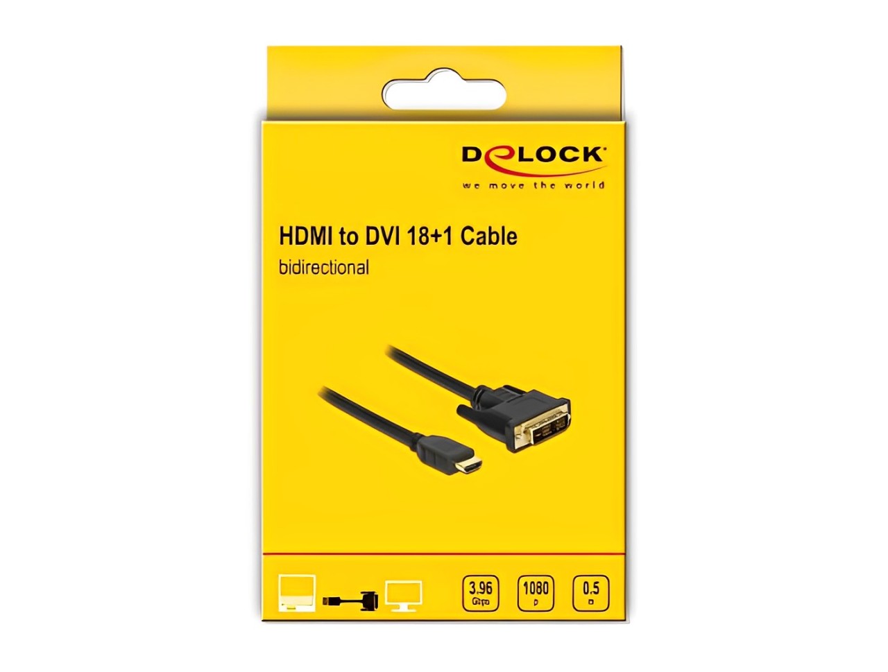Delock HDMI to DVI 18+1 cable bidirectional 0.5 m - delock.israel