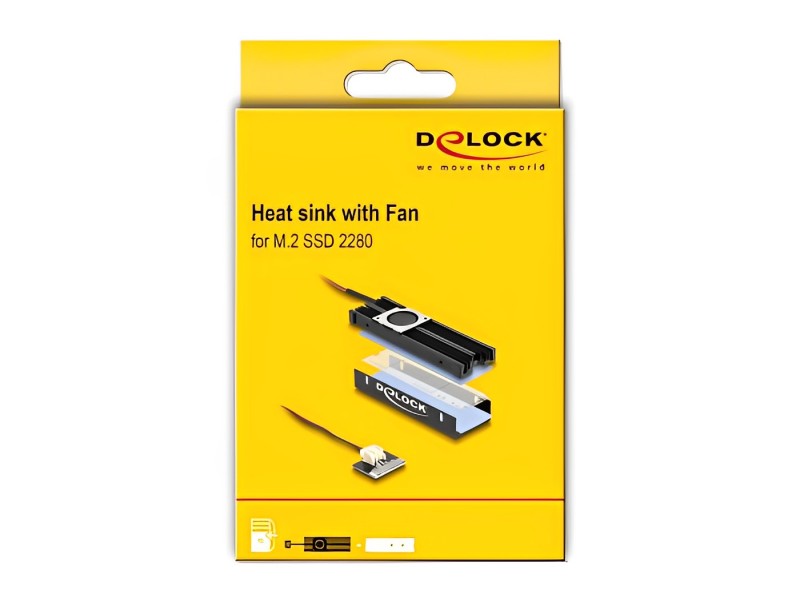 גוף קירור אקטיבי עם מאוורר עבור כונן M.2 SSD 2280 - delock.israel