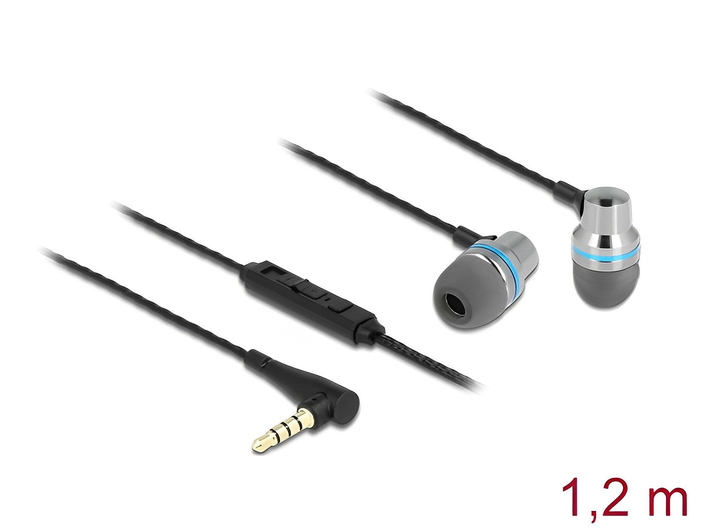 אוזניות לסמארטפונים In-Ear Pl 3.5 עם מיקרופון + בקרת עוצמת קול - delock.israel