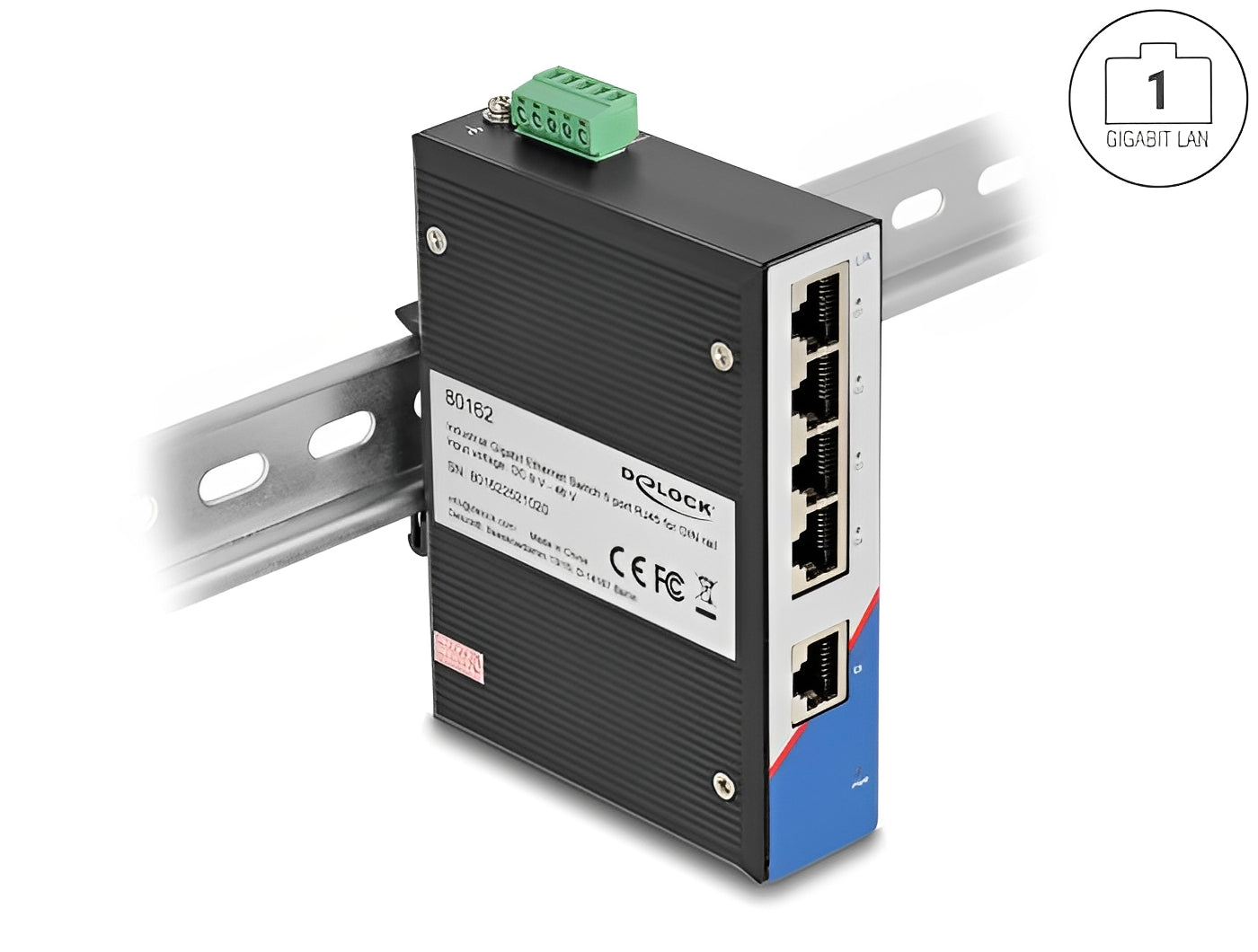 מתג Gigabit Ethernet תעשייתי מבית Delock גרמניה מאפשר חיבור של רכיבי רשת שונים