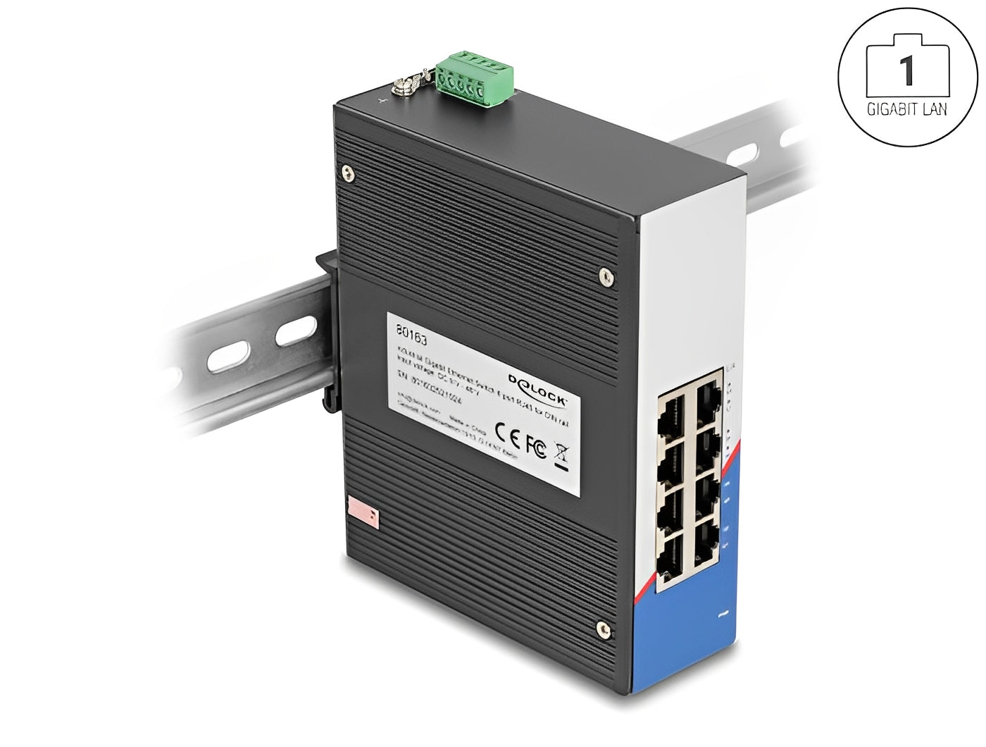 מתג Gigabit Ethernet תעשייתי מבית Delock גרמניה מאפשר חיבור של רכיבי רשת שונים