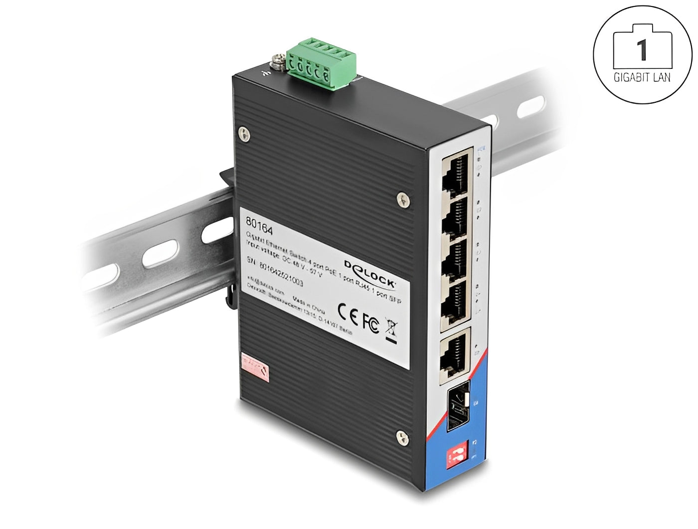 מתג Gigabit Ethernet תעשייתי מבית Delock גרמניה מאפשר חיבור של רכיבי רשת שונים