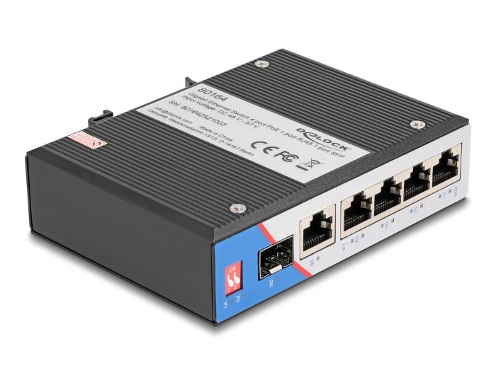 מתג Gigabit Ethernet תעשייתי מבית Delock גרמניה מאפשר חיבור של רכיבי רשת שונים