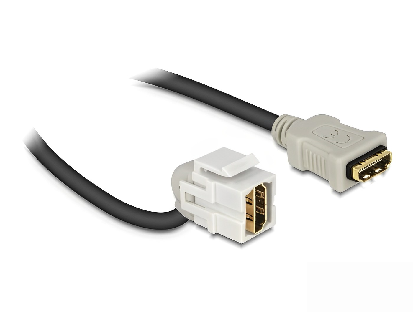 מתאם קיסטון HDMI 4K 110° על כבל 30 ס"מ נ/נ - delock.israel